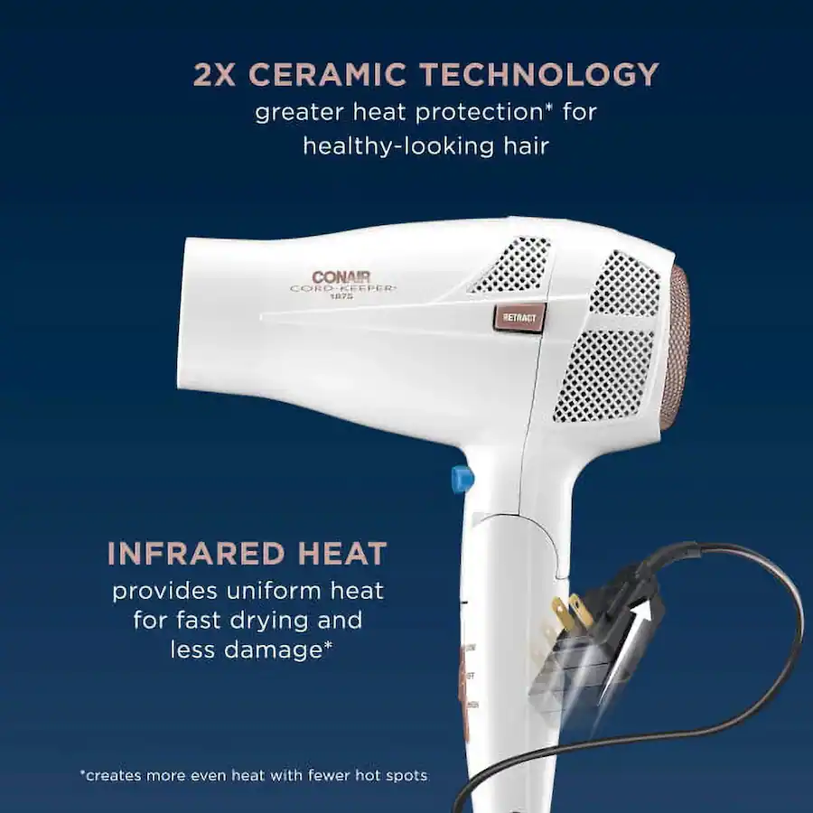 Conair Double Ceramic Speed 1875 Watt Compact Hair Dryer in