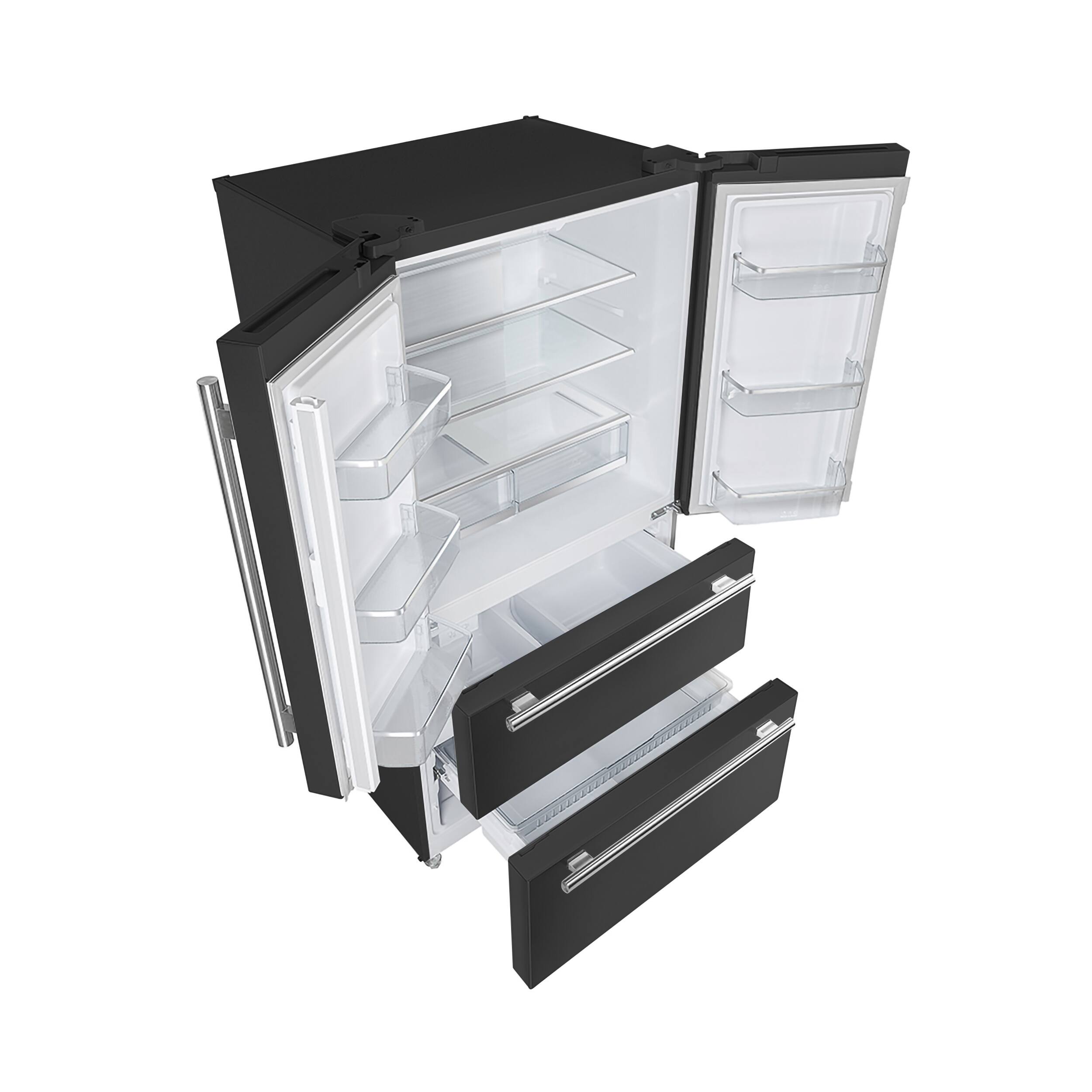 Alt View 6. Forno Appliances - Moena Espresso 19.2 Cu. Ft. Freestanding Refrigerator with French Doors and Automatic Ice Maker - Black.