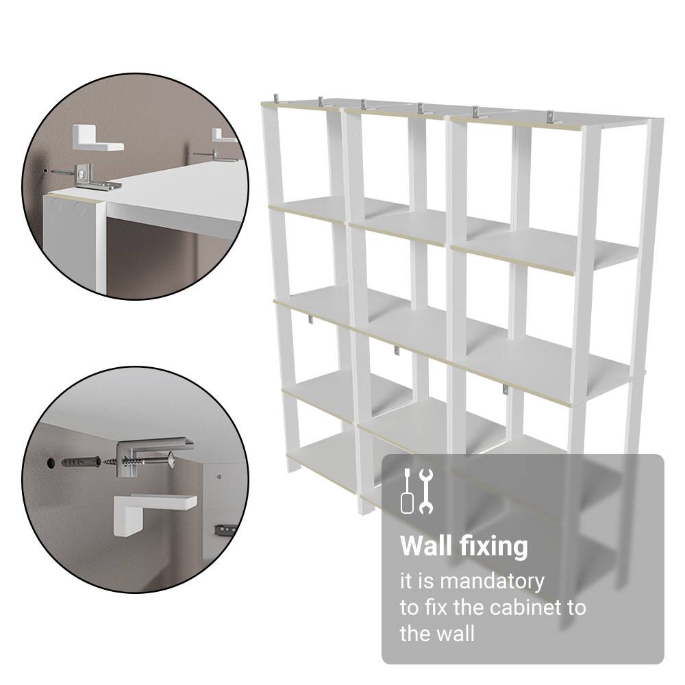 Wall fixing  
it is mandatory to fix the cabinet to the wall