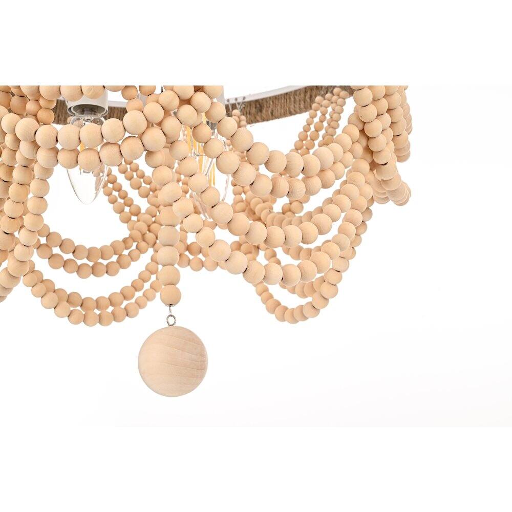 Alt View 1. Living District - Jolie 16 Inch Beaded Flush Mount Ceiling Light In Beige - Beige.