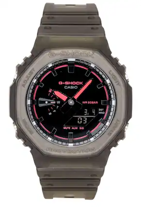 G-SHOCK ADJUST G-SHOCK CASIO LIGHT SU W WR 20BAR : T 3, 4 HND S 03 MODE O MUTE ALM SIG START PROTECTION