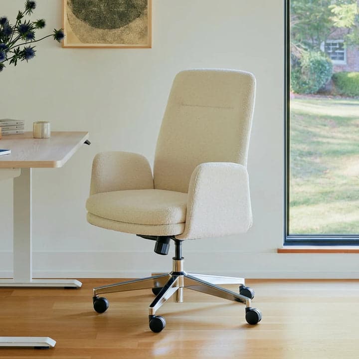 Branch Furniture - Branch Softside Mid-Century Modern High Back Office Chair – Removable Arms, Adjustable Height, Cloud-Like Comfort - Ivory price history on PriceWatchPro