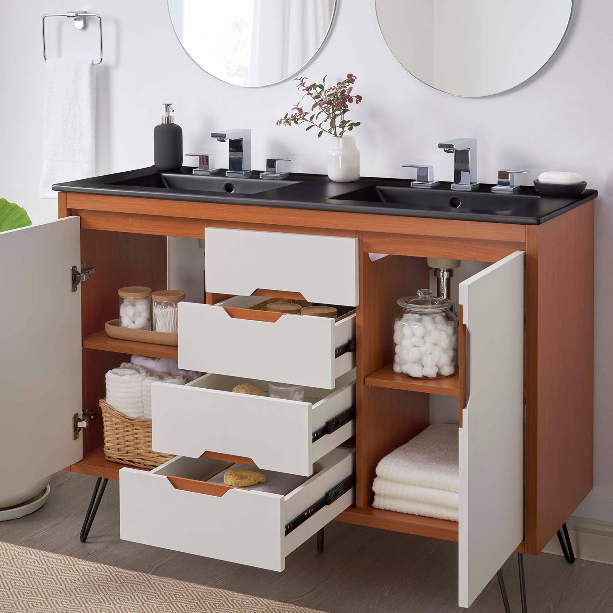 Back. Modway - Energize Bathroom Vanity Basin Included by Modway - Cherry White Black.