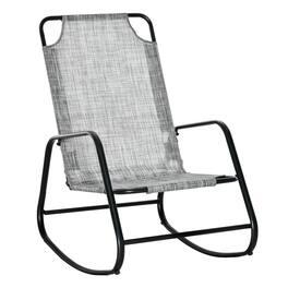 Outsunny - Garden Rocking Chair, Outdoor Indoor Sling Fabric Rocker for Patio, Balcony, Porch - Gray and Brown