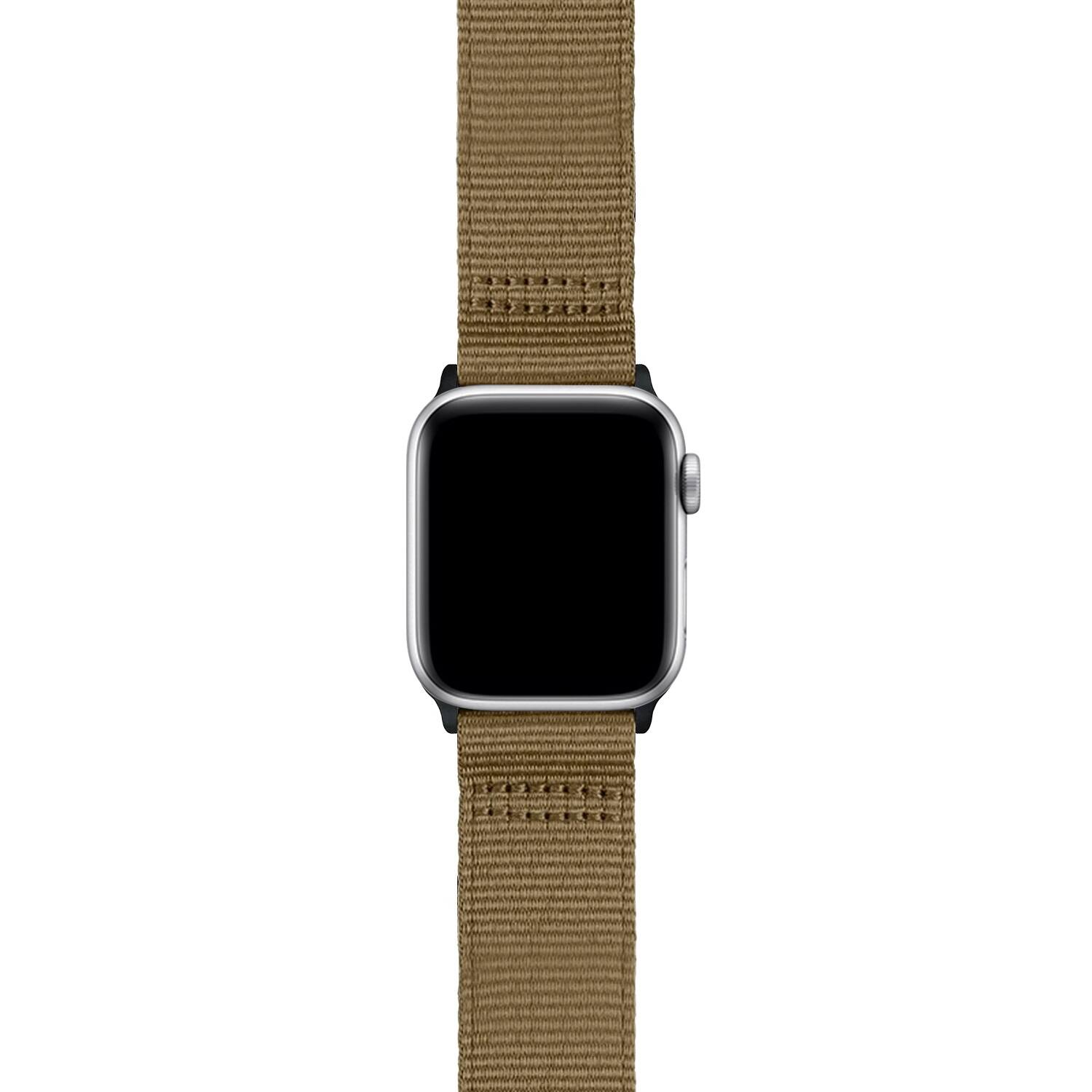 Front. StrapsCo - Pro Seatbelt Strap Nylon Watch Band For Apple Watch - 40mm/41mm/42mm (Short-Medium) - Camel.