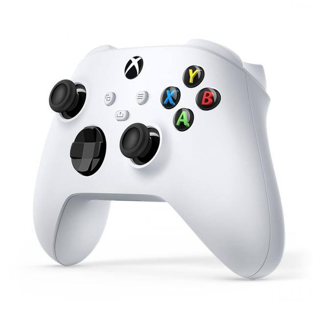 Alt View 1. Microsoft - Xbox Wireless Controller Robot White - Wireless & Bluetooth Connectivity - New Hybrid D-pad - New Share Button - Texture - Unknown.