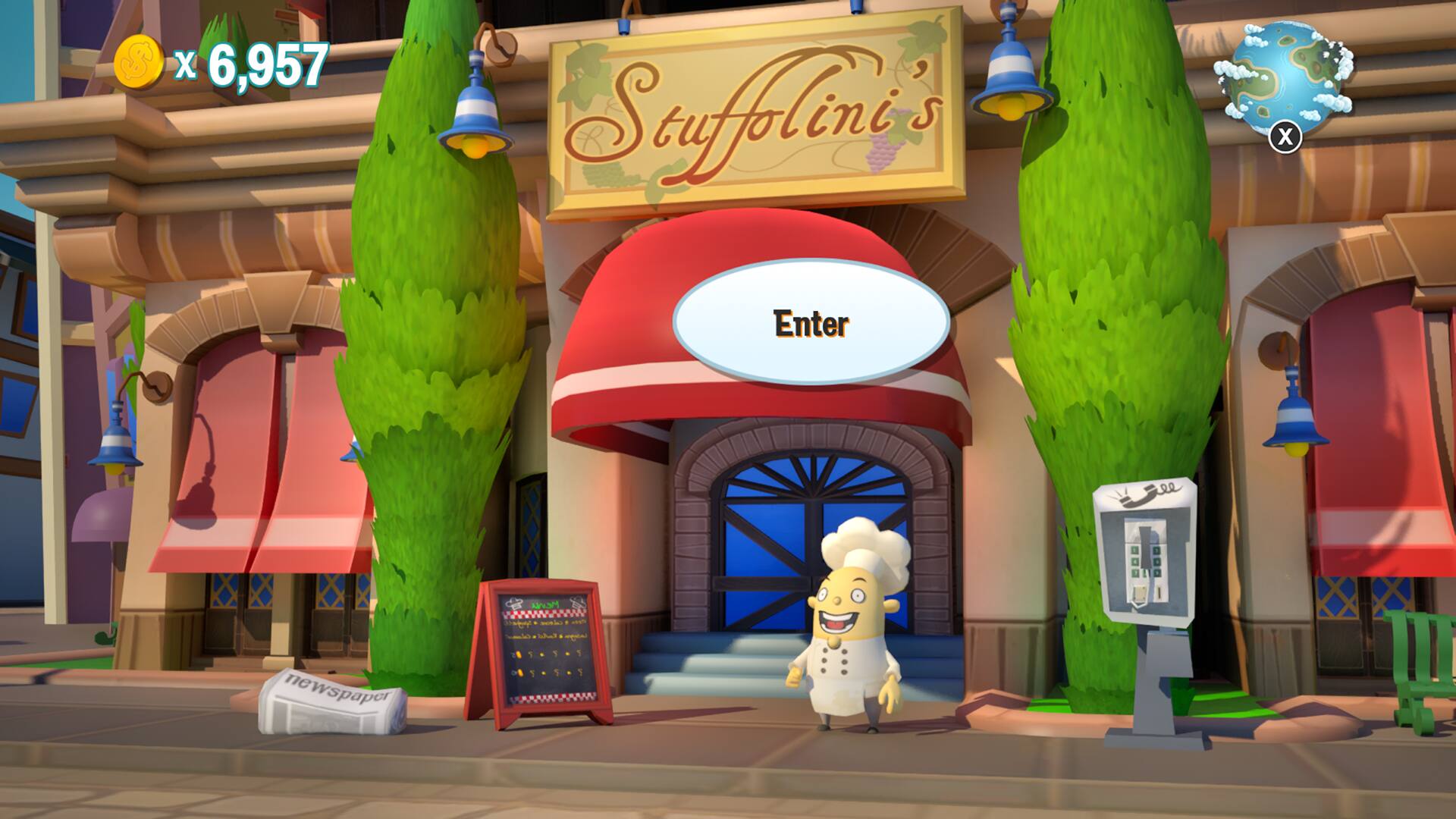 Sure, here is the corrected and grouped text from the image:

- **Stufolini's**
- **Enter**
- **x 6,957**
- **newspaper**