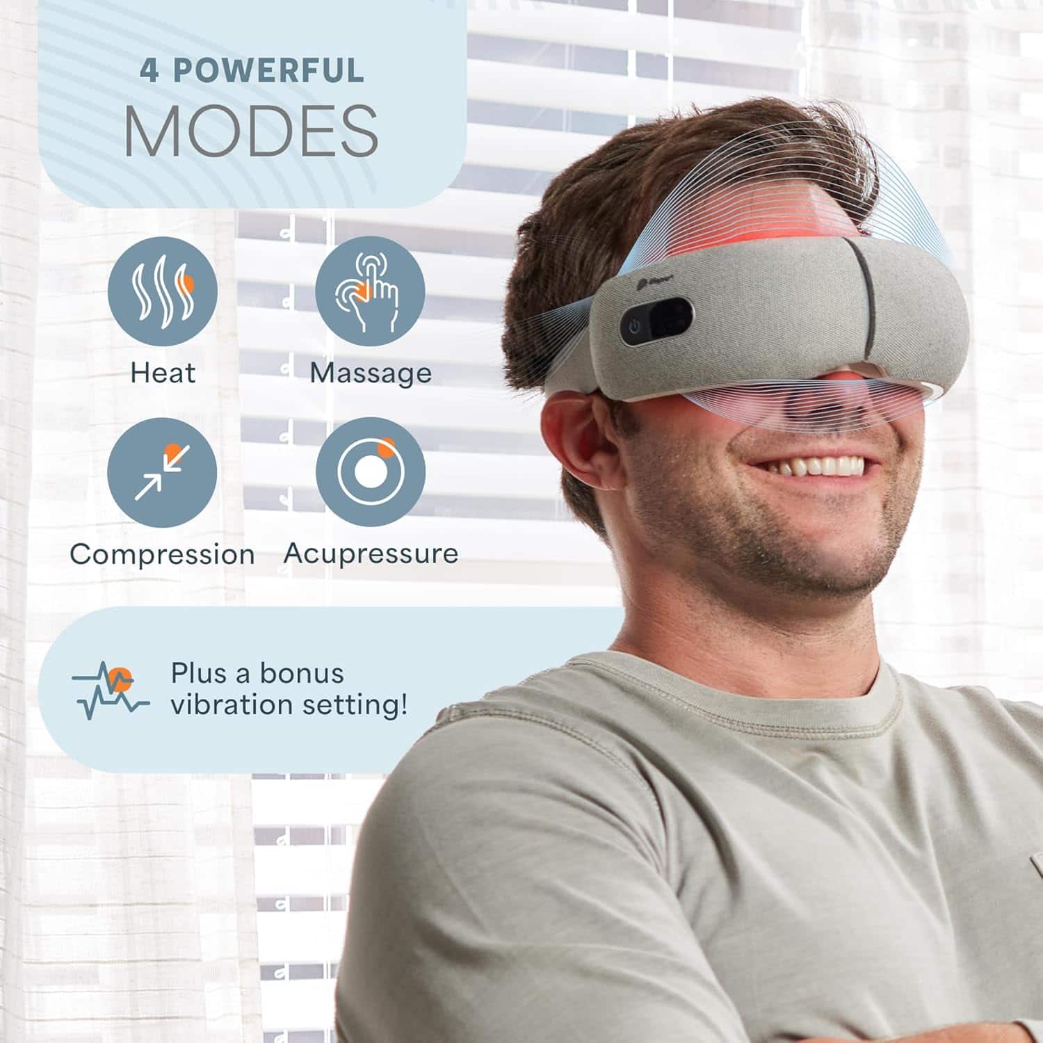 LifePro Heated Eye Massager with Vibration Cordless Eye Mask for
