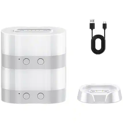 Front. YONWAY - Magnetic RGB Ambient Lamp, USB Rechargeable Night Light, Portable Decorative Light for Home Bar, Coffee, Camp (2 PCS).