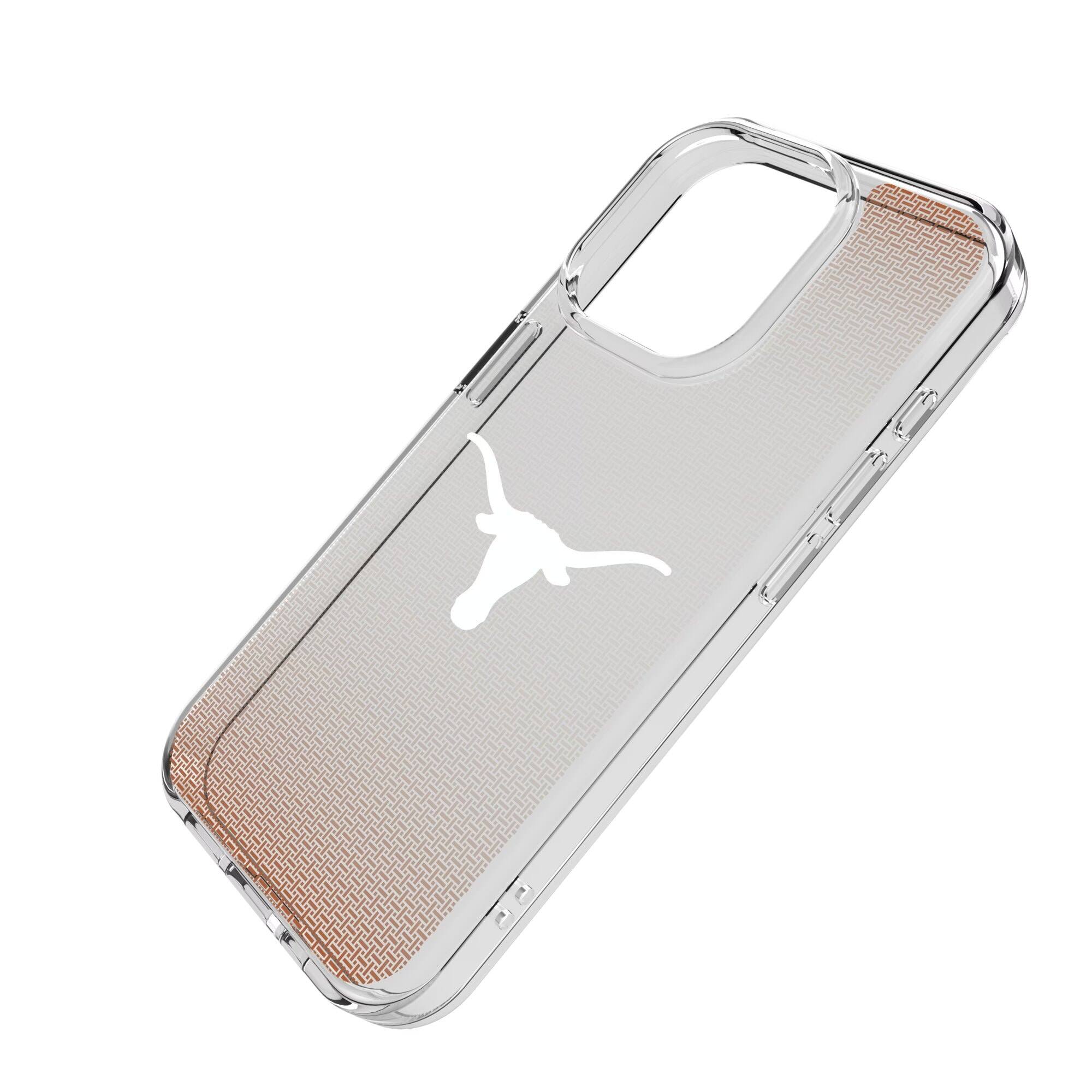 Alt View 1. Keyscaper - Texas Longhorns Linen Logo iPhone Clear Case - 16 - Multicolor.