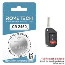 RomeTech - Replacement Battery for Key Fob - Jeep Wrangler 2018-2022