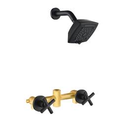 Boyel Living - Shower Set Brass SUS304 Dual Handle 5-Function ABS Top Spray 1/2NPT - Matte Black