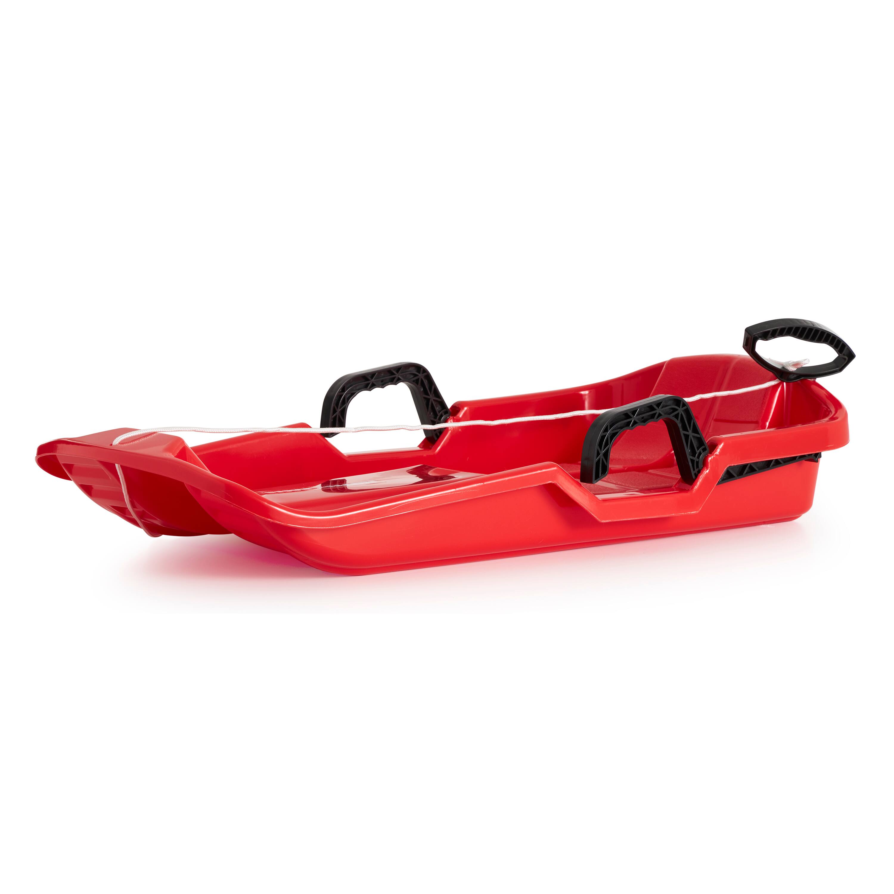 Alt View 1. Slippery Racer - Slippery Racer Downhill Thunder Kids Toddler Plastic Toboggan Snow Sled, Red - Red.