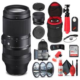 Sigma - 100-400mm f/5-6.3 DG DN OS Contemporary Lens for Sony E (750965) Bundle - Black