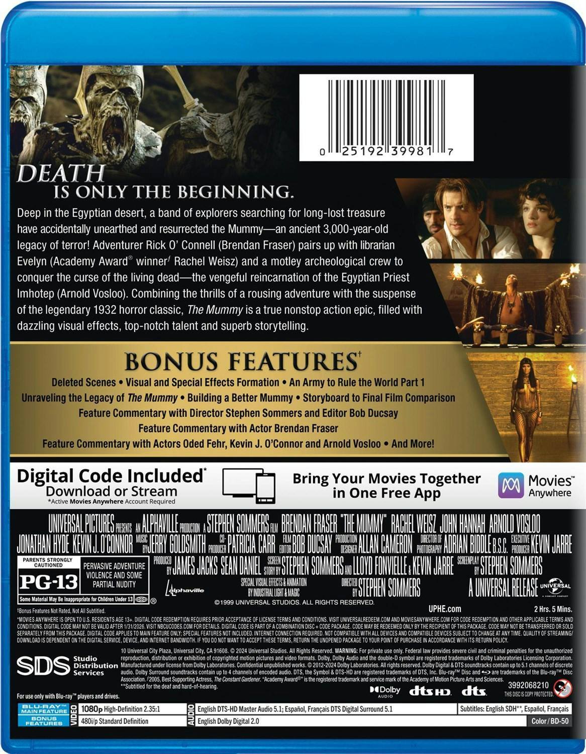 Back. The Mummy (1999) (Digital) [Blu-ray].