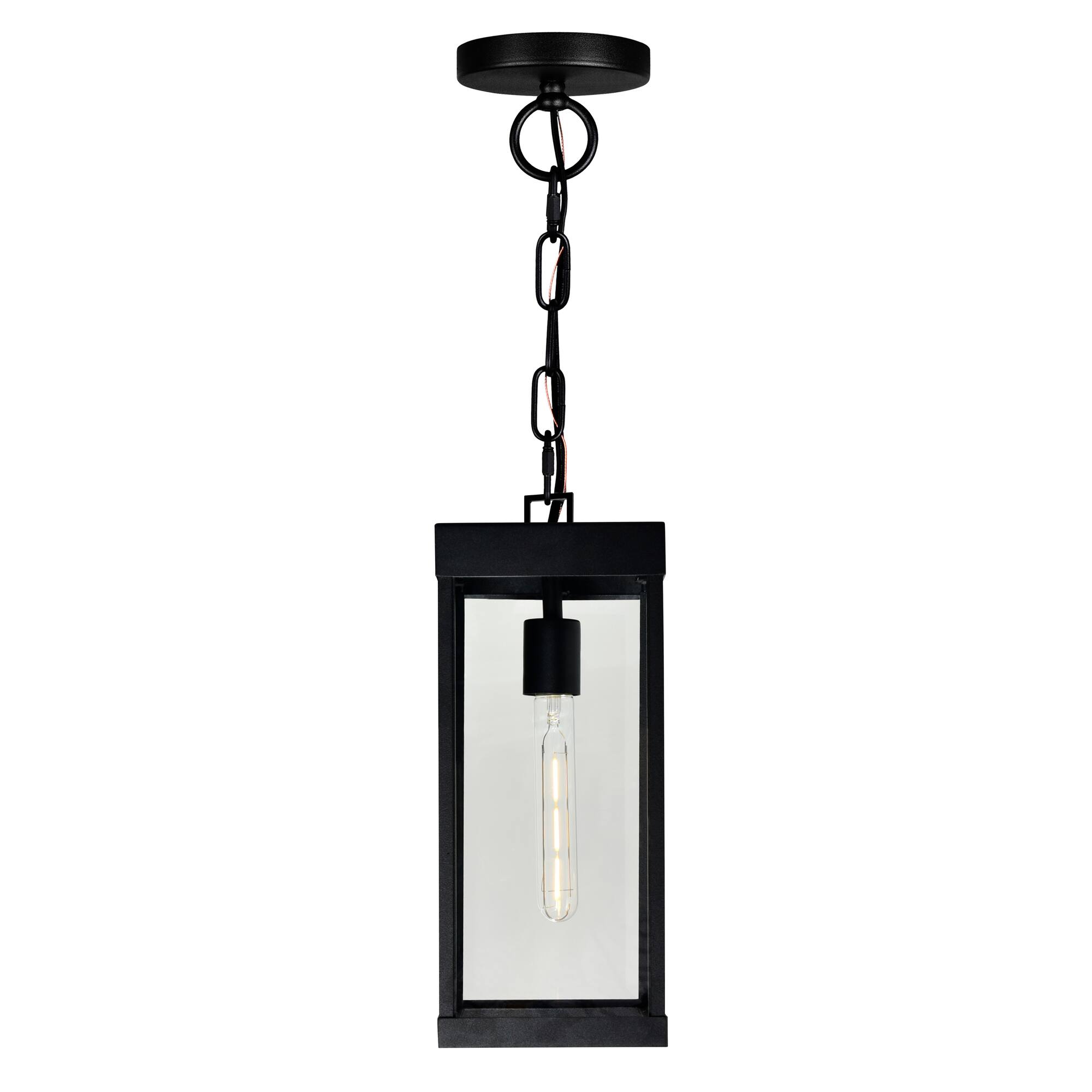 Left. CWI Lighting - Windsor 1 Light Black Outdoor Ceiling Light - Black.