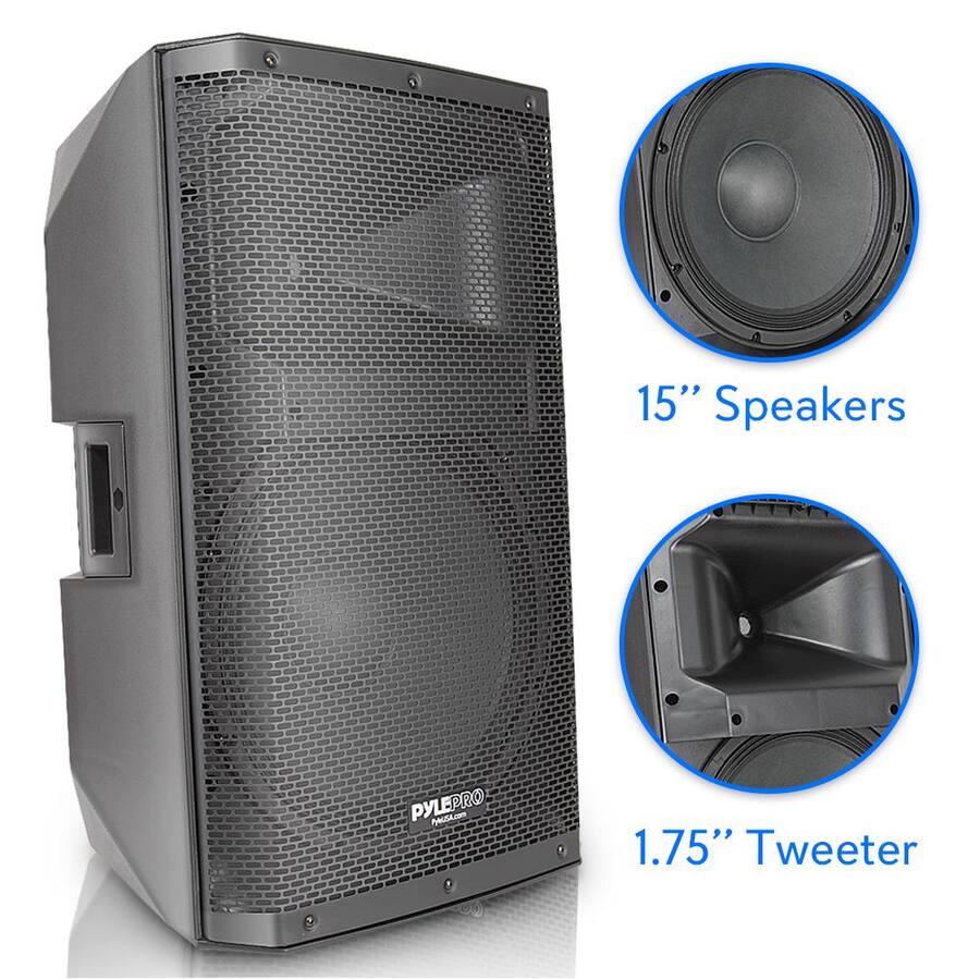 Pa Monitor Rear View Pyle Bluetooth PA Monitor Speaker System 1400 PADH15BTA - Best Buy
