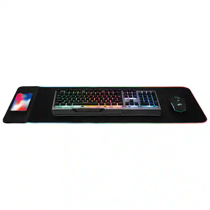 Front. iLive - iLive Extra Large Gaming Mouse Pad with Wireless Charger, IAMQ212B - Black.