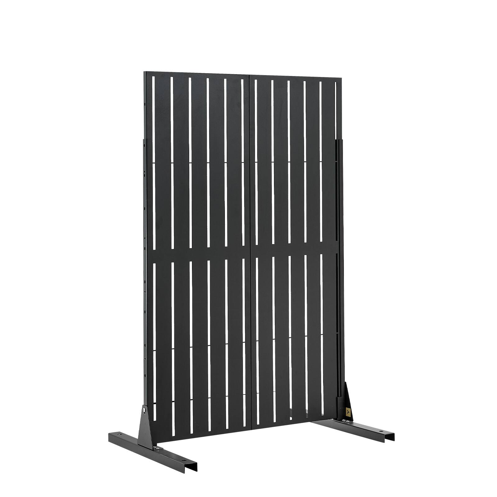 Alt View 5. VEVOR - Metal Privacy Screen, 44" W x 72" H Freestanding Modern Privacy Fence, Garden Divider Panel with Extended Base - Black.