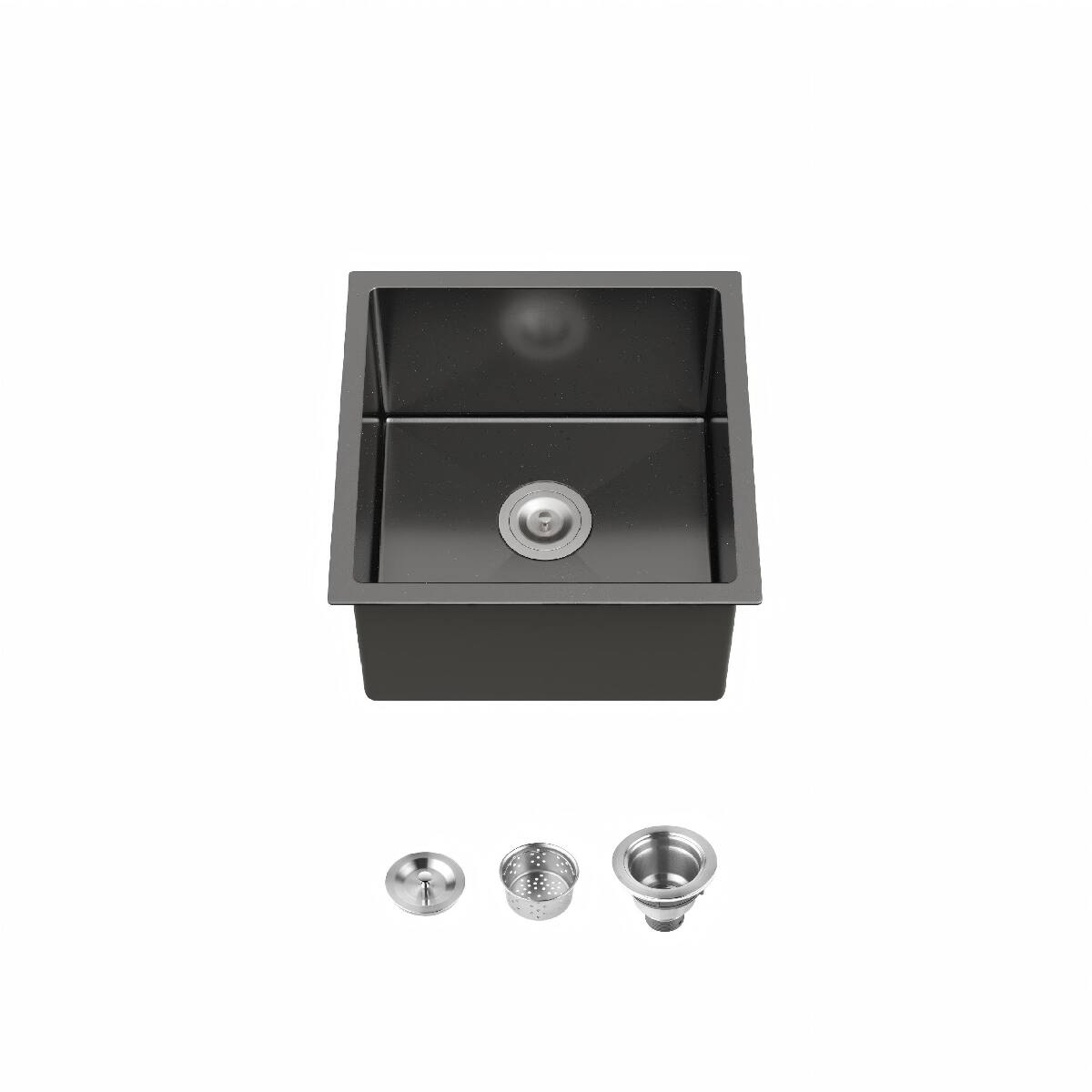 Ropilly 18 x 18 undermount kitchen sink single bowl stainless steel ...