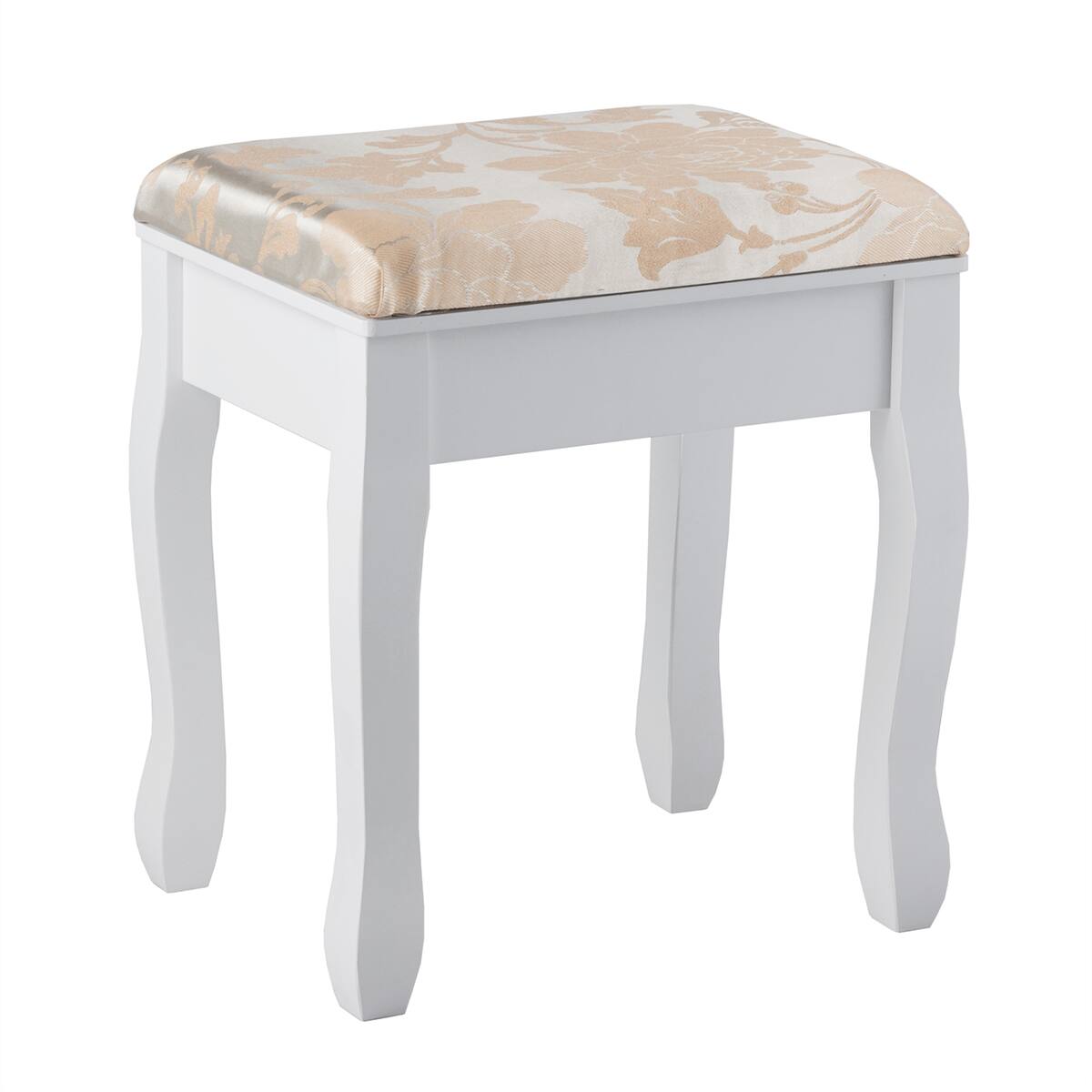 Alt View 9. Gymax - Gymax Vanity Set Makeup Dressing Table & Stool w/5 Drawers White - White.