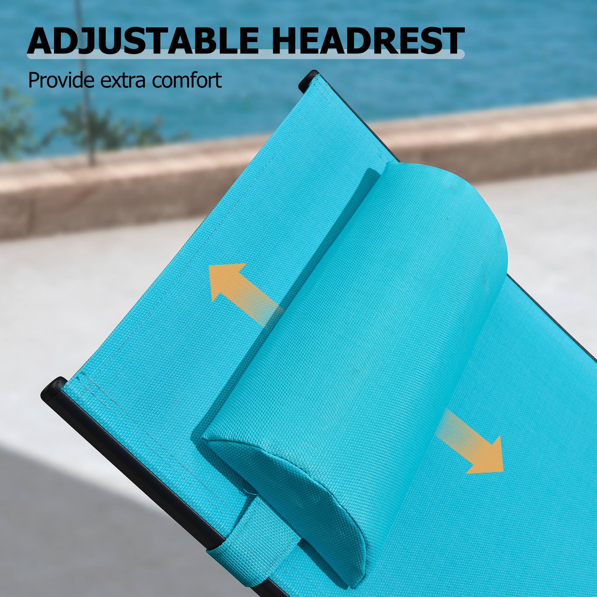ADJUSTABLE HEADREST  
Provide extra comfort