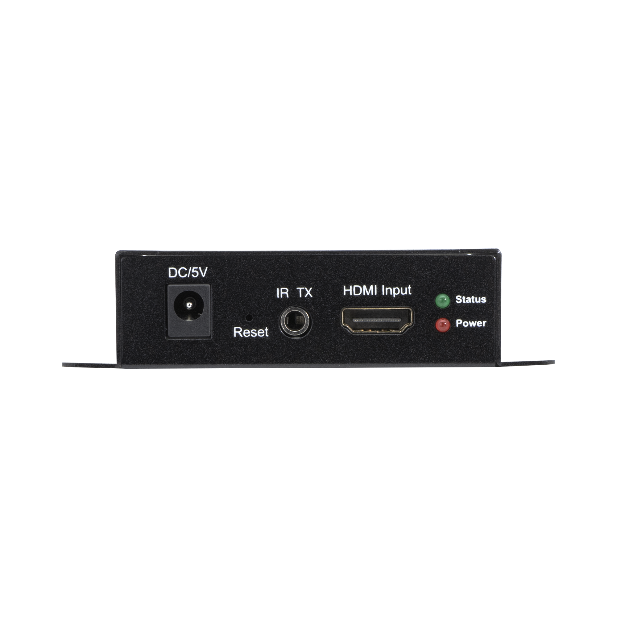 DC/5V, IR TX, HDMI Input, Status, Reset, Power