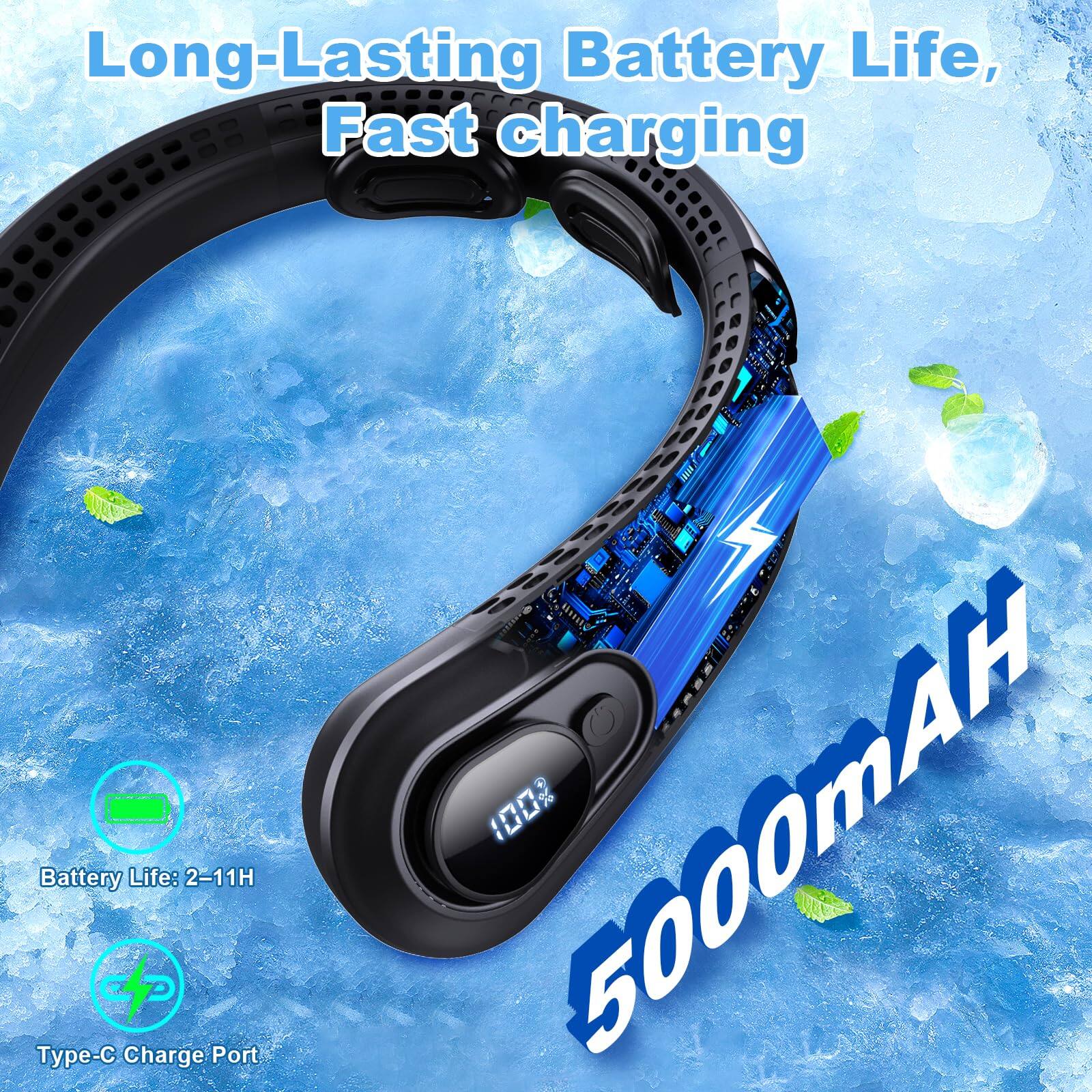 Long-Lasting Battery Life, Fast charging  
Battery Life: 2-11H  
Type-C Charge Port  
5000mAH