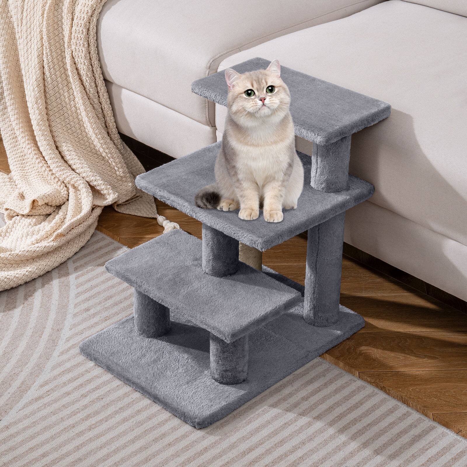 Alt View 9. Gymax - Gymax 2-in-1 Cat Tree Tower Pet Steps w/ Scratching Posts Hanging Toy Ball Perch - GYM19079.