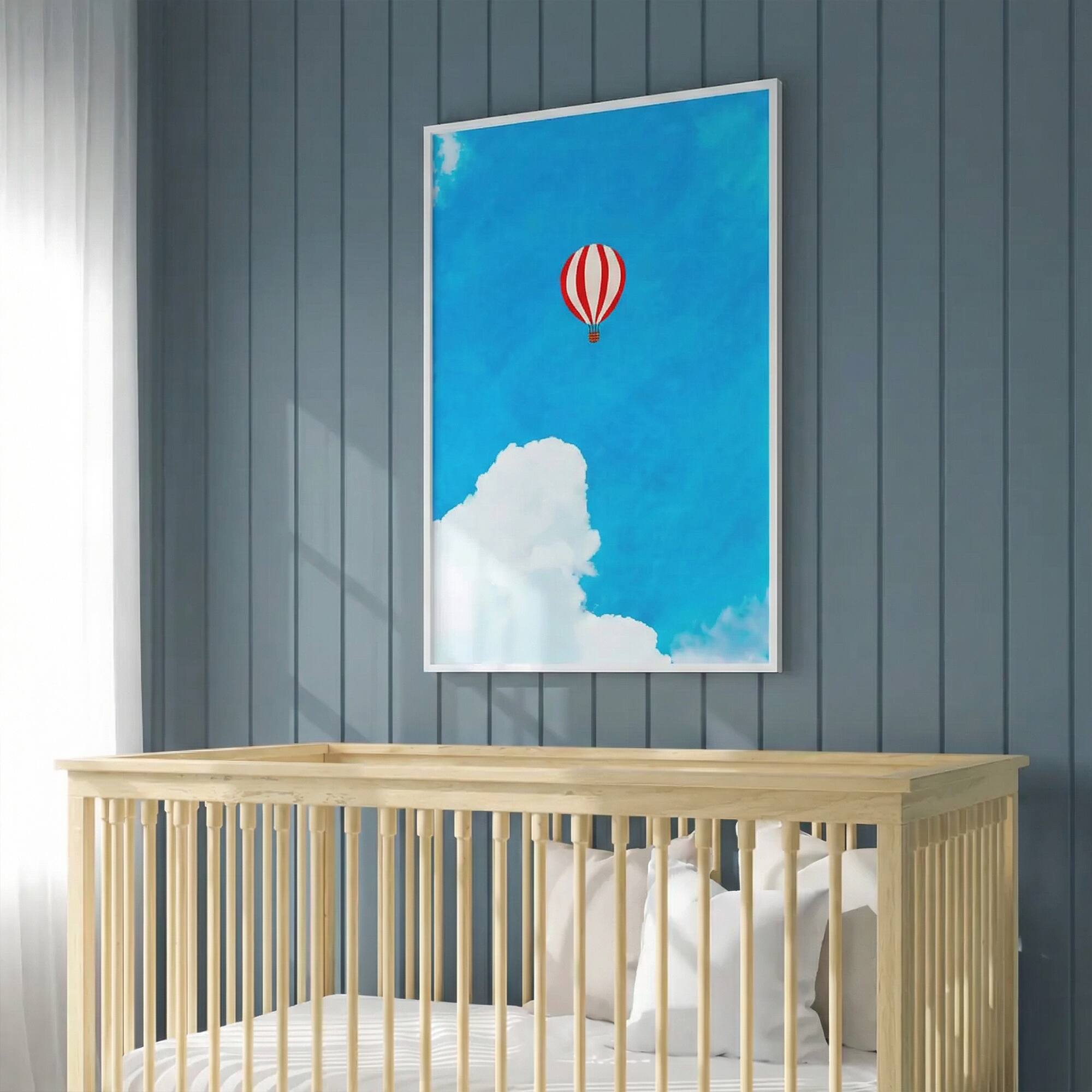 Alt View 4. HOMLUX - 1 Piece Framed Hot Air Balloon Canvas Wall Art Sky Cloud Landscape Wall Decor Decorative Canvas Print 36 in. x 24 in. - Multi-Colored.