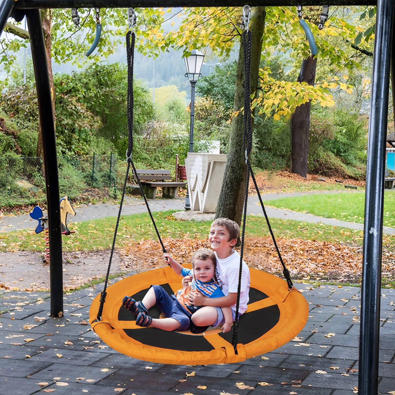 Alt View 3. Costway - Costway 40" Flying Saucer Tree Swing Indoor Outdoor Play Set Swing for Kids - Yellow Lion.