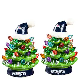 Evergreen Enterprises - 2-Pack 4" Ceramic LED Christmas Tree Set - Multicolor