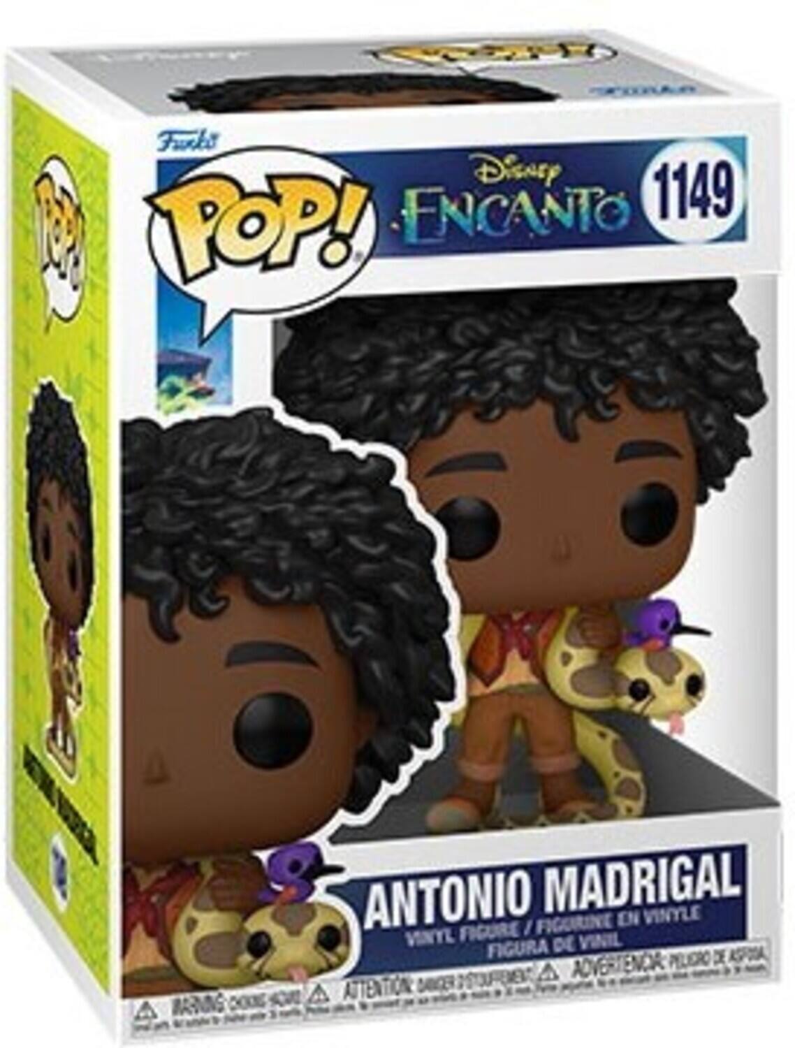 Fuck Disney Encanto 1149 POP! BARNNG ANTONIO MADRIGAL FIGURINE EN VINTLE FICURE  VINYL DE VINIL FIGURA y ASFORA ADVERTENCA PELIERO A A ATTENTIONL