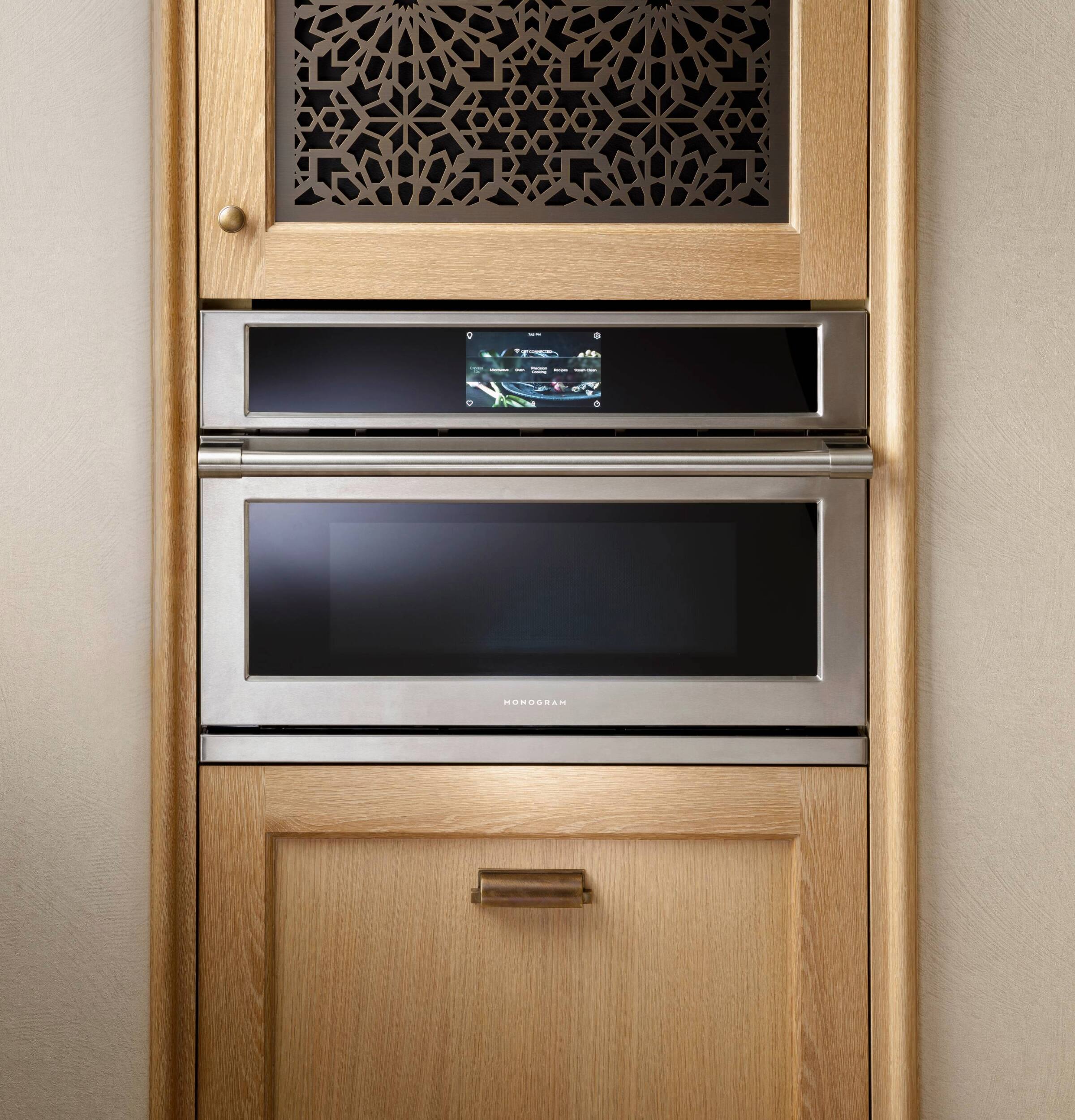 Alt View 5. Monogram - 1.7 Cu. Ft. Convection Built-In Microwave with Sensor Cooking and Five in One 120V Advantium Technology - Stainless Steel.