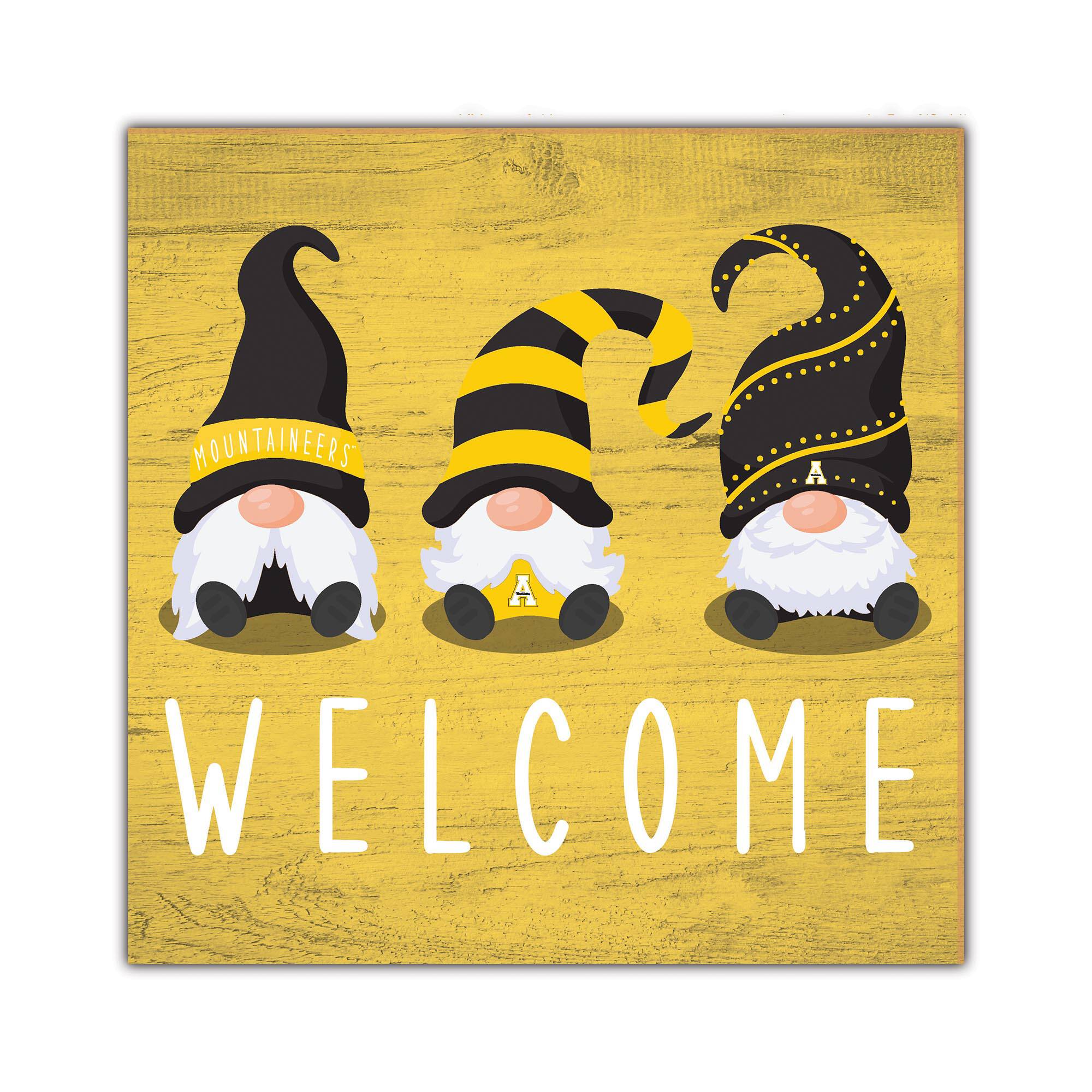 Appalachian State Mountaineers 10'' x 10'' Welcome Gnomes Sign