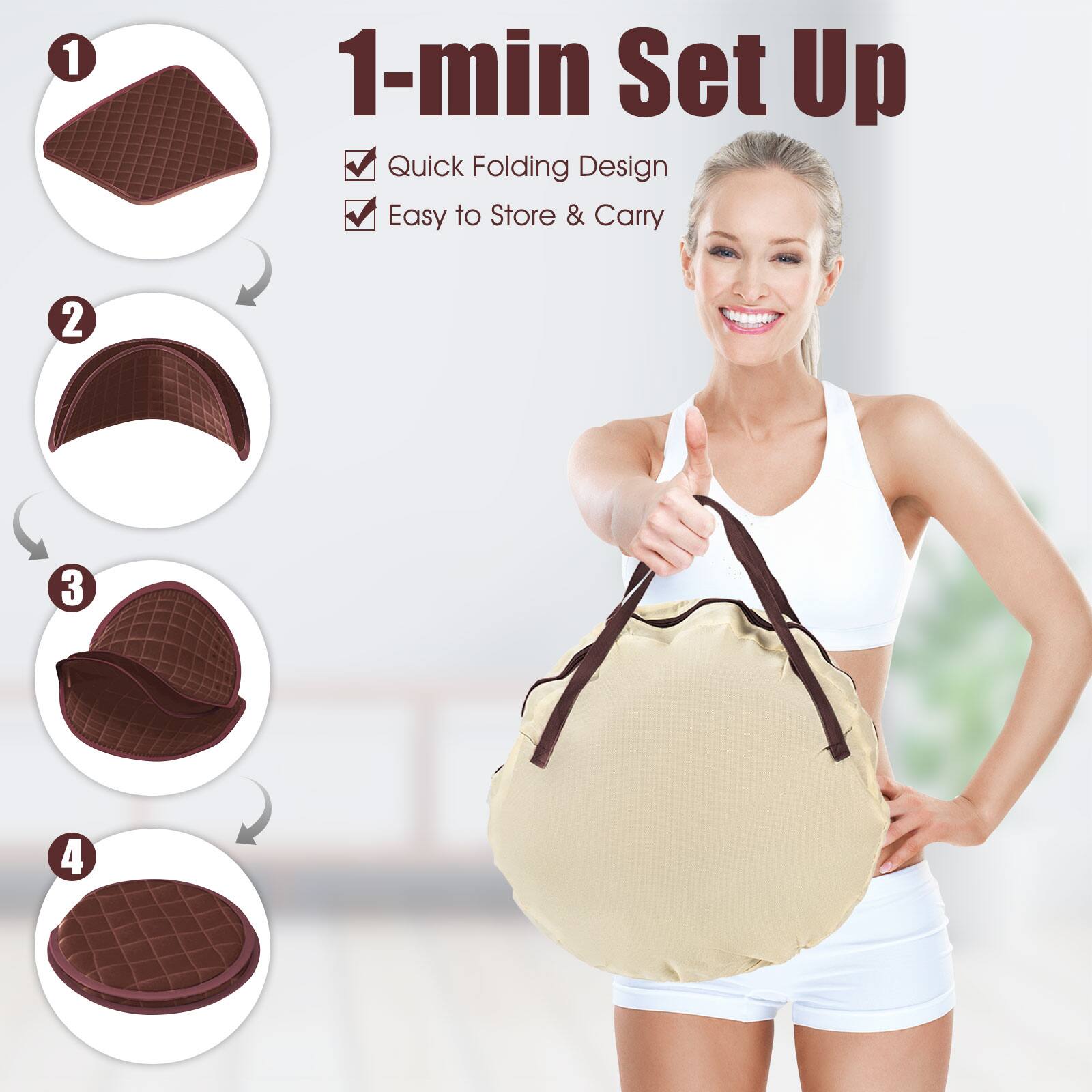 1-min Set Up Quick Folding Design Easy to Store & Carry