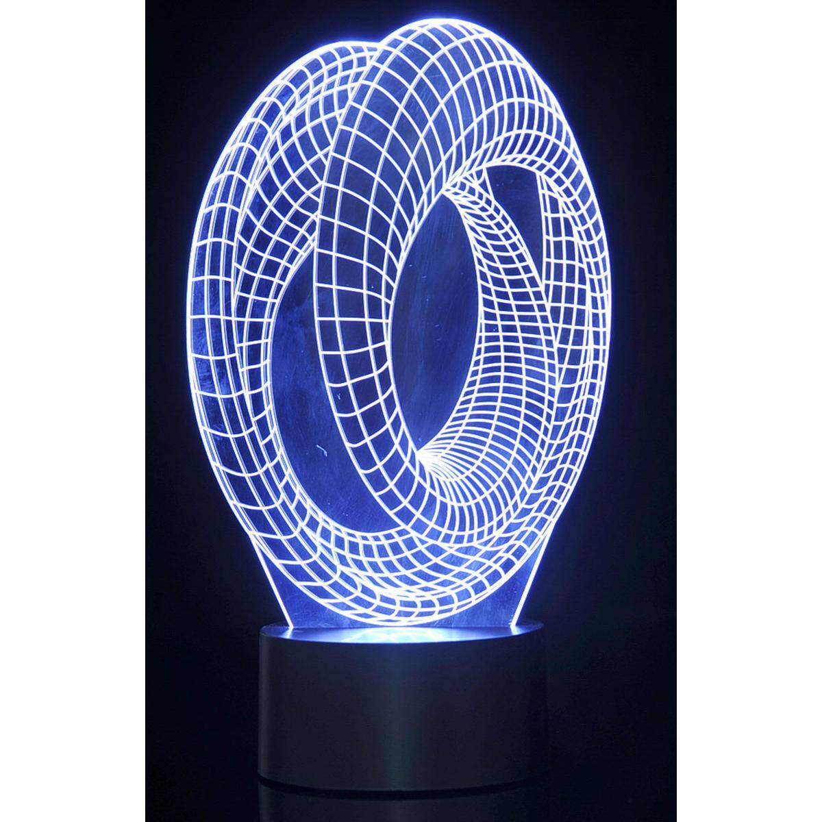 Alt View 2. JuzToys - 3D Night Light for Kids, 3D Corkscrew Lighting Laser Cut Precision LED Lights, LED Lamp for Bedrooms and Offices - Black.