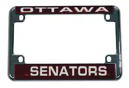 Rico Industries - Ottawa Senators Chrome Motorcycle, RV or Trailer License Plate Frame - Multi
