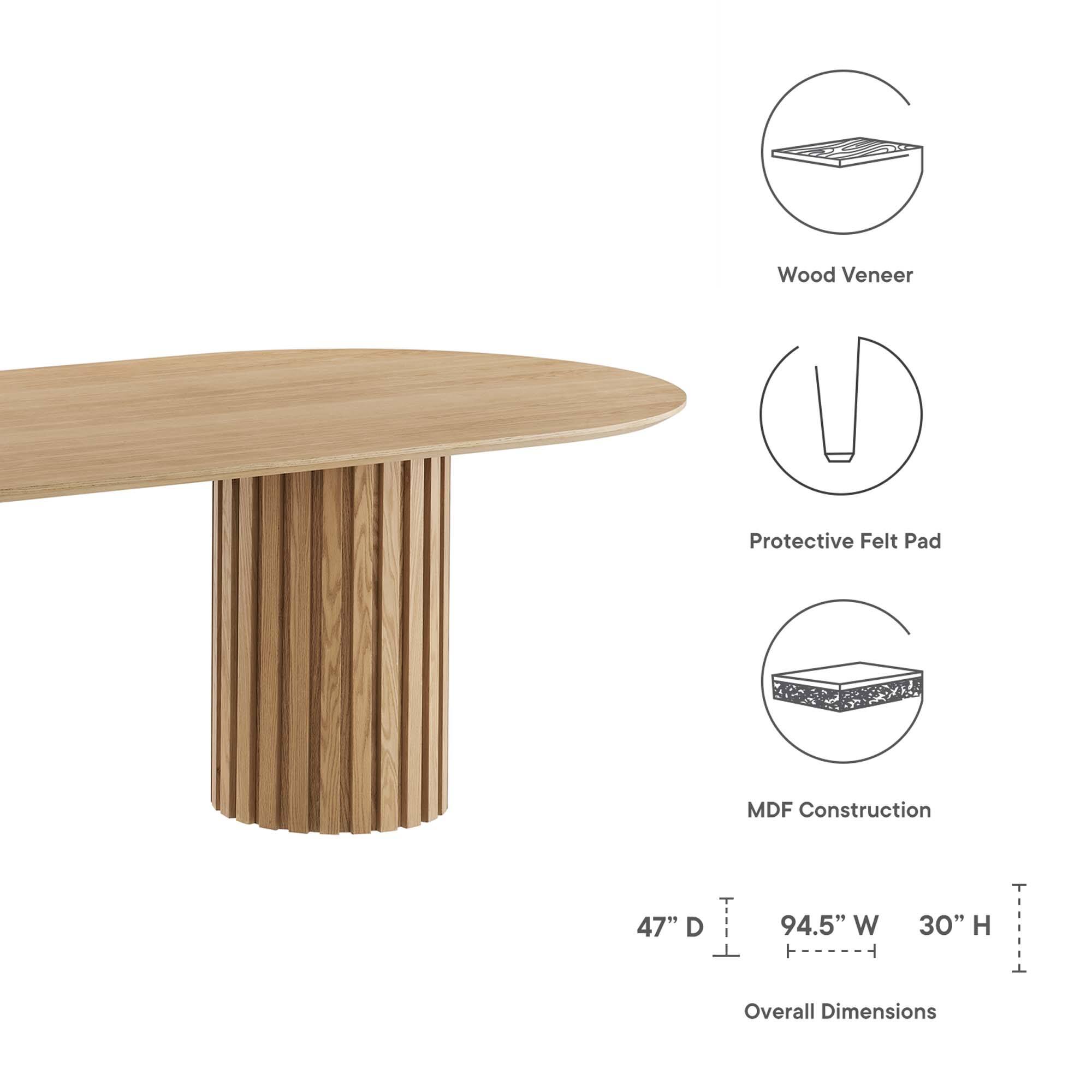 Wood Veneer (V) Protective Felt Pad MDF Construction 47" D 94.5" W 30" H -----  Overall Dimensions