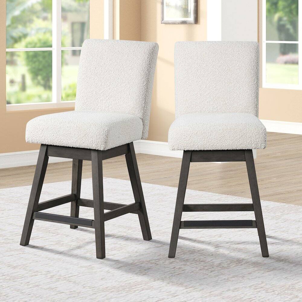 Angle. New Classic Furniture - High Line Swivel Counter Chair (Set of 2) - White.