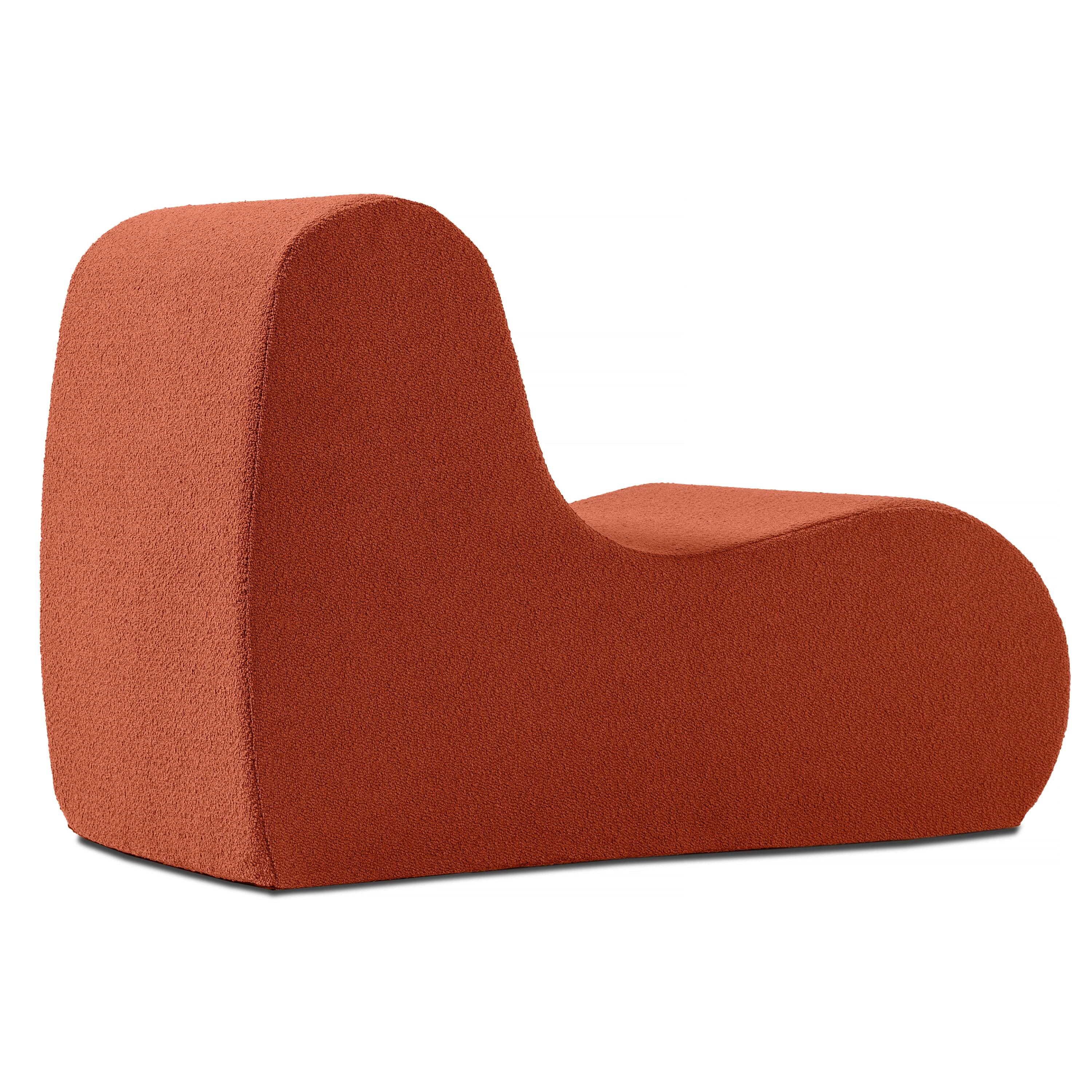 Front. Jaxx - Jaxx Uptown Modern Armless Accent Chair, Boucle Terra Cotta - Terra Cotta.