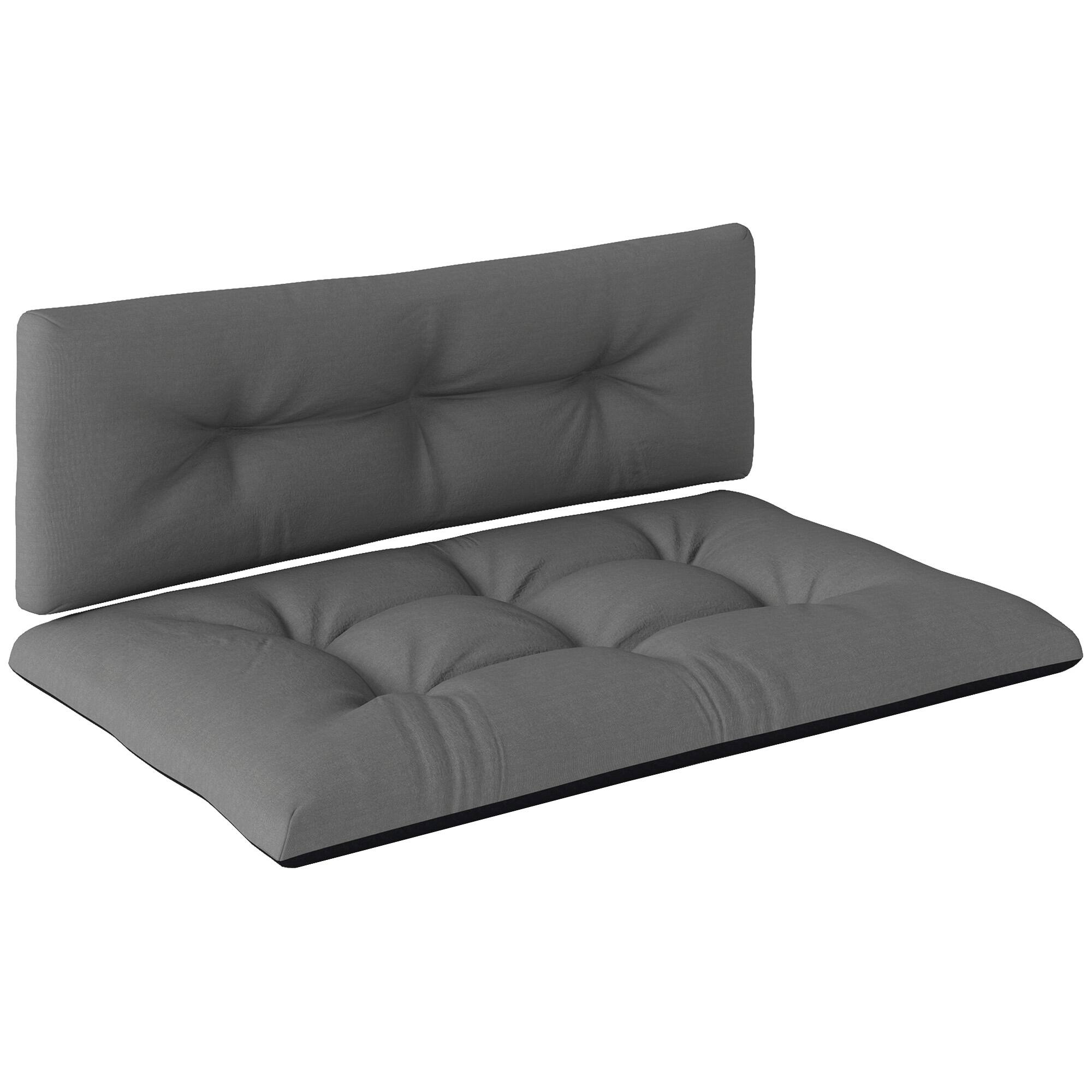Outsunny - 2 Seater Pallet Cushions Outdoor 3.9 in. Thick Replacement Pallet Sofa Cushions, Tufted Replacement Pads for Garden - Black and Dark Gray price history on PriceWatchPro