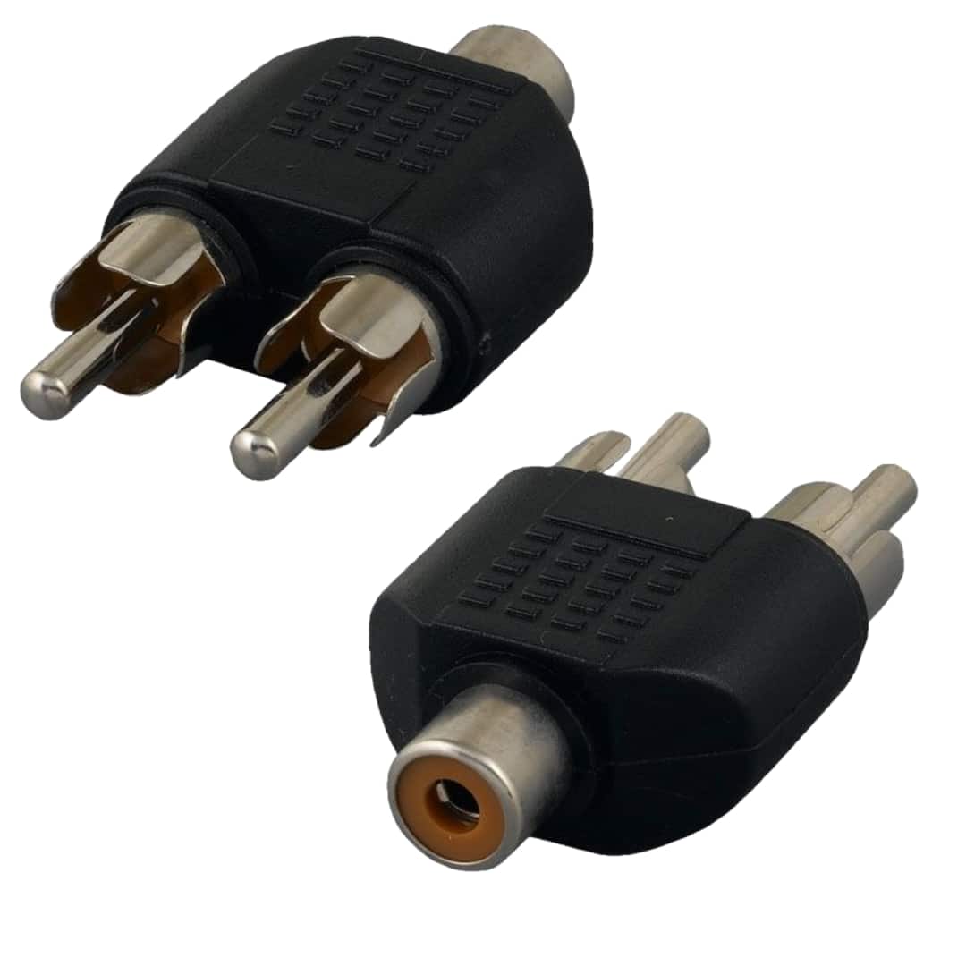 Sanoxy - (2-Pack) RCA Mono Female to 2 RCA Mono Male Splitter Adapter - Black