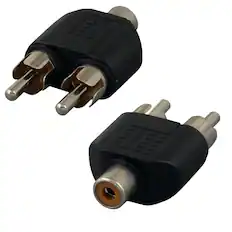 Front. Sanoxy - Sanoxy (2-Pack) RCA Mono Female to 2 RCA Mono Male Splitter Adapter - Black.