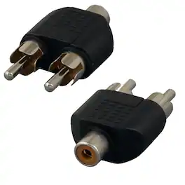 Sanoxy - (2-Pack) RCA Mono Female to 2 RCA Mono Male Splitter Adapter - Black