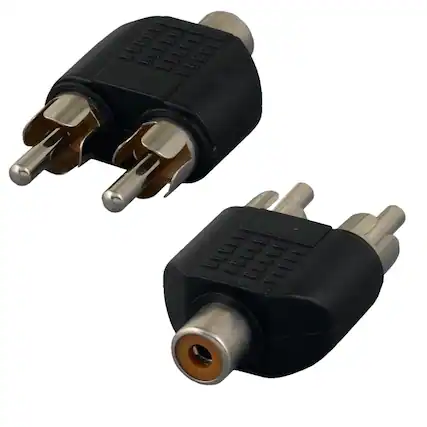 Front. Sanoxy - Sanoxy (2-Pack) RCA Mono Female to 2 RCA Mono Male Splitter Adapter - Black.
