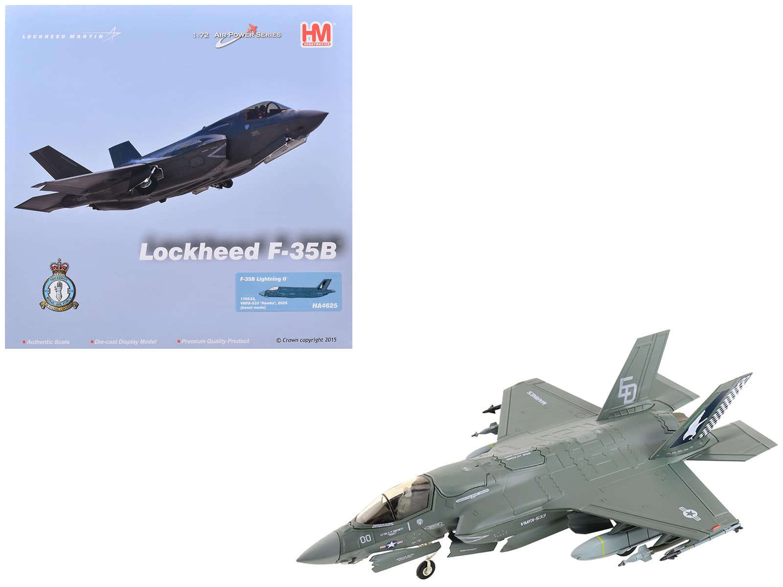 "Lockheed Martin F-35B Lightning II Aircraft (Beast Mode) ""Hawks"" (2025) US Marine Corps 1/72 Model by Hobby Master" price history on PriceWatchPro