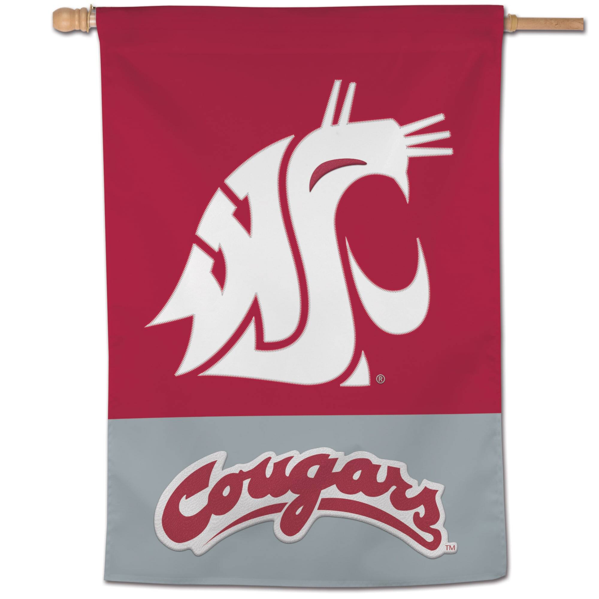 Alt View 1. WinCraft - Washington State Cougars 28" x 40" Applique Vertical Banner - Multicolor.
