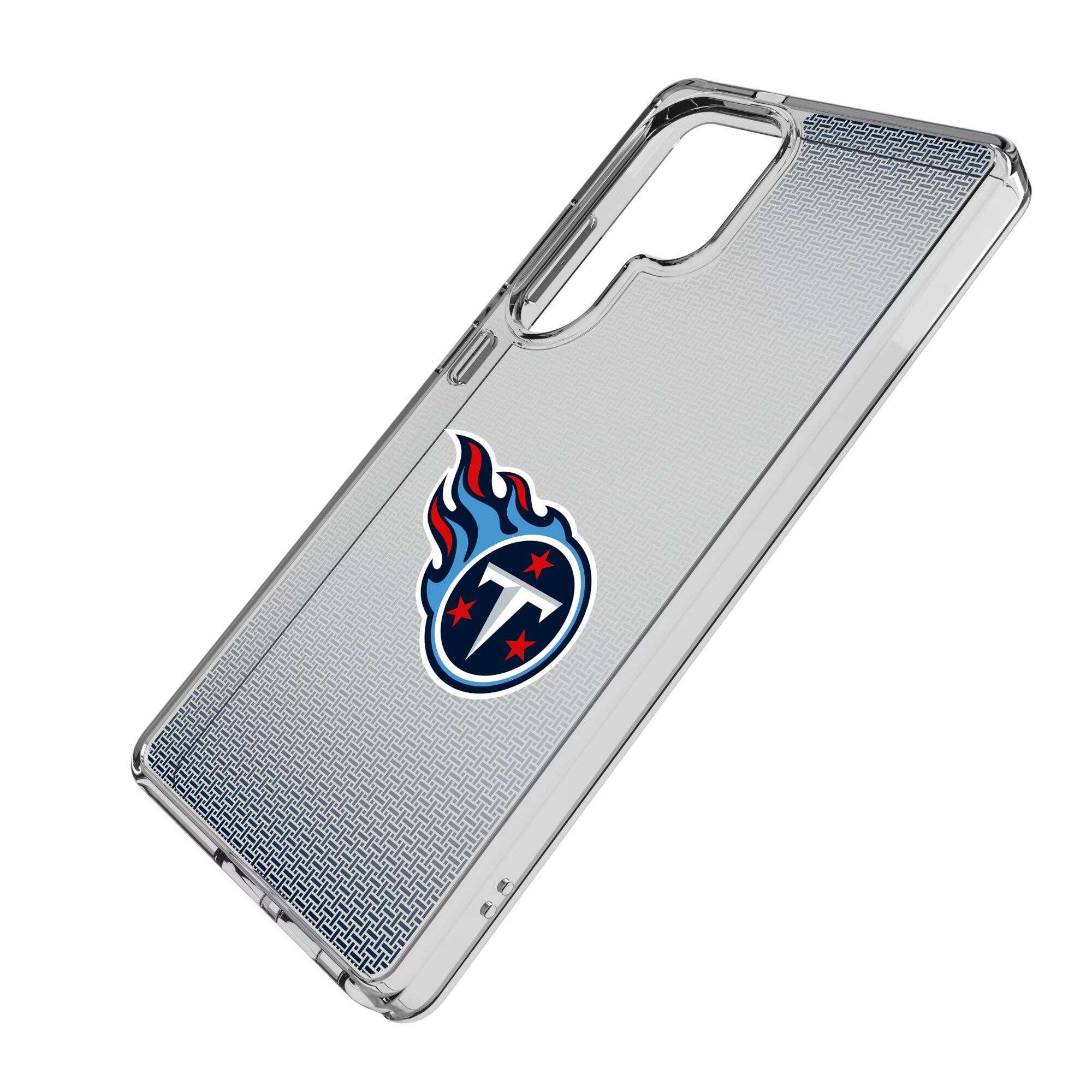 Alt View 1. Keyscaper - Tennessee Titans Linen Logo Galaxy Clear Case - S24 Ultra - Multicolor.