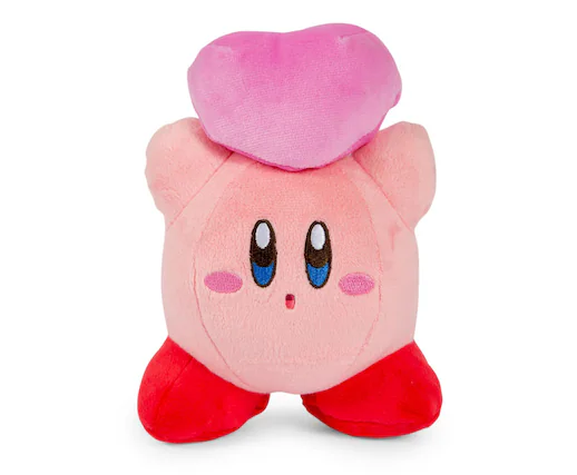 Front. Little Buddy - Kirby All Star Collection 5 Inch Plush | Kirby Heart - Pink.